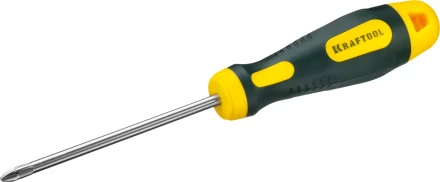 Отвертка KRAFTOOL, Cr-Mo-V сталь, двухкомпонентная противоскользящая рукоятка, PH, №2x100мм 250072-2-100 купить в Нягани