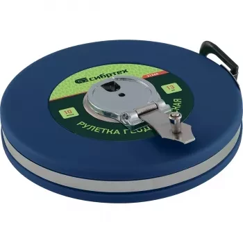 Рулетка геодезическая 30 м х 13 мм СИБРТЕХ закрытый корпус фиберглассовая лента 31262 купить в Нягани