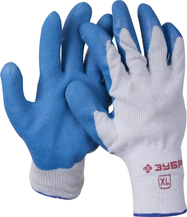 Перчатки трикотажные ЗУБР, с утолщённым рельефным латексным покрытием, Профессионал (11260-L) купить в Нягани