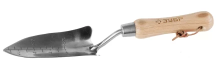 Совок ЗУБР садовый из нерж стали, удлиненный, с деревянной ручкой и шкалой 4-39465 купить в Нягани