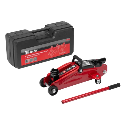 Домкрат гидравлический подкатной, 2 т, 140-340 мм, в пласт. кейсе// MTX 51081 купить в Нягани