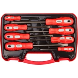 Набор отверток ЗУБР "МАСТЕР", хром-ванадиевая сталь, эргономичная двухкомпонентная рукоятка, 8шт 25235-H8