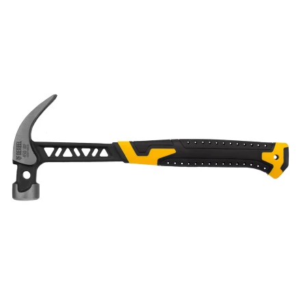 Молоток-гвоздодёр Denzel 10466, 450 г, цельнокованый,боек с магнитом, двухкомп. обрезин. рук-ка купить в Нягани