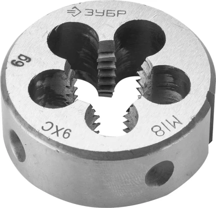 Плашка ЗУБР &quot;МАСТЕР&quot; круглая ручная для нарезания метрической резьбы, М18 x 2,5 4-28022-18-2.5 купить в Нягани