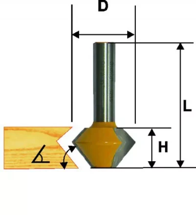 Фреза кромочная конусная Ф38,1Х22,2 мм 22,5 град. хвостовик 12 мм Энкор 46372 купить в Нягани