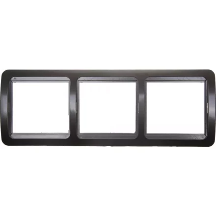 Панель СВЕТОЗАР &quot;ГАММА&quot; накладная, вертикальная, цвет темно-серый металлик, 3 гнезда SV-54149-DM купить в Нягани