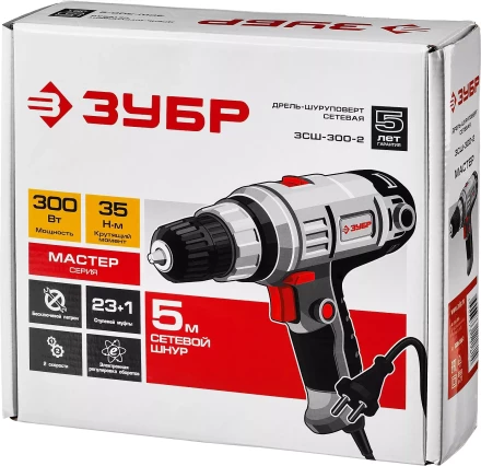 Дрель-шуруповерт сетевая ЗСШ-300-2 серия МАСТЕР купить в Нягани