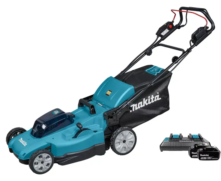 Аккумуляторная газонокосилка самоходная 53см, 2х18V Makita DLM539CT2 (2*5 Ач, ЗУ) купить в Нягани