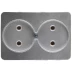Розетка СВЕТОЗАР &quot;ГАММА&quot; без заземления, двойная, без вставки и рамки, цвет светло-серый металлик, 16А/~250В SV-54102-SM купить в Нягани