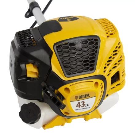 Триммер бензиновый DTL-43, 43 см3, неразъемная штанга, состоит из 2 частей Denzel 96263 купить в Нягани