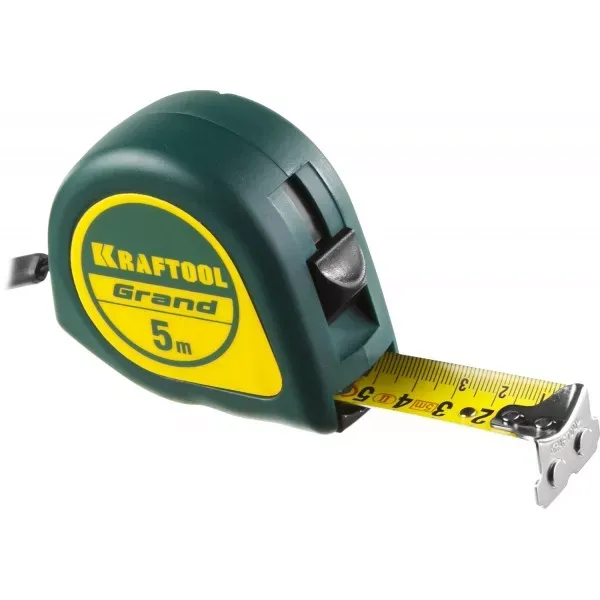 Рулетка KRAFTOOL GRAND, обрезиненный пластиковый корпус, 5м/25мм 34022-05-25 купить в Нягани