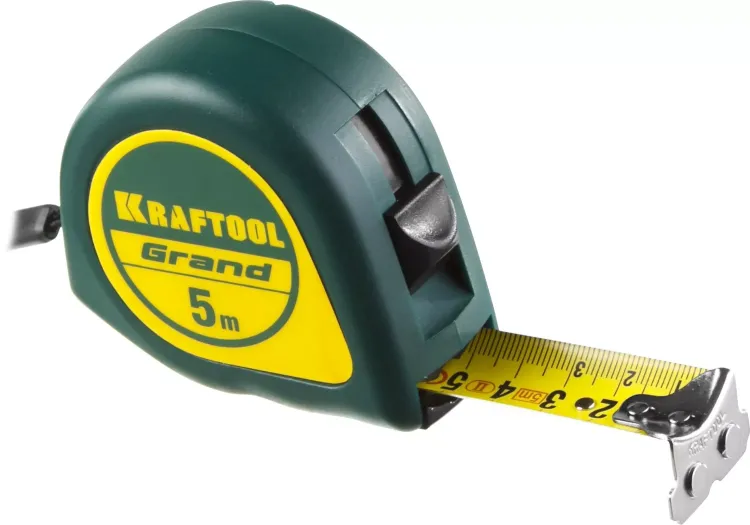 Рулетка KRAFTOOL GRAND, обрезиненный пластиковый корпус, 5м/25мм 34022-05-25 купить в Нягани