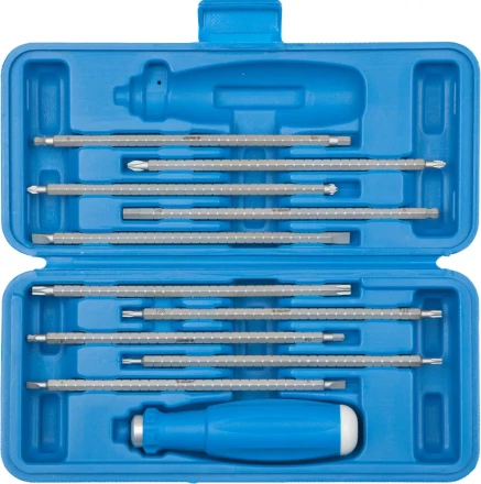 Набор ЗУБР: Отвертка с 2сторонними стержнями, пластик бокс, хромомолибденовая сталь, 11 предметов, 175мм 25427-H11 купить в Нягани