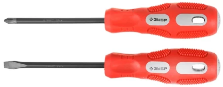 Набор отверток ЗУБР &quot;МАСТЕР&quot;, хром-ванадиевая сталь, эргономичная трехкомпонентная рукоятка, 2шт 25235-H2 купить в Нягани