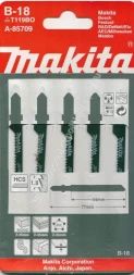 Пилка для лобзика Makita A-85709 ( 5 шт.) HCS 77х1,8 мм рез-35 мм  крив.пропил