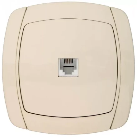 Розетка СВЕТОЗАР &quot;CITY LIGHT&quot; телефонная одинарная в сборе, цвет бежевый SV-54217-B купить в Нягани