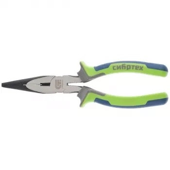 Длинногубцы прямые,200 мм фосфатирование трехкомпонентные рукоятки СИБРТЕХ 17161