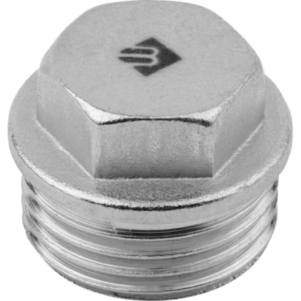 Заглушка ЗУБР &quot;ЭКСПЕРТ&quot;, никелированная латунь, 6-ти гранная головка, внутренняя резьба, 1/2&quot; 51297-1/2 купить в Нягани