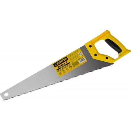 Ножовка универсальная (пила) &quot;Тайга-7&quot;, 450мм,7TPI, закаленный зуб, рез вдоль и поперек волокон, для средн заготовок, фанеры, ДСП,МДФ, STAYER 15050-45_z02 купить в Нягани