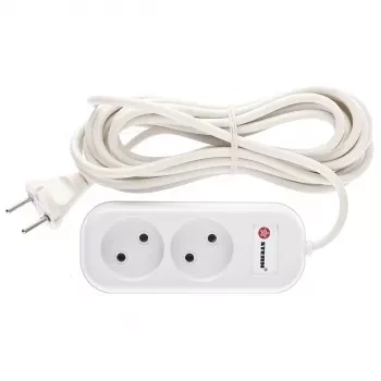 Удлинитель бытовой серия EU, без заземления, 5м, 2 роз., 6А Stern 95722 купить в Нягани