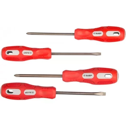 Набор отверток ЗУБР &quot;МАСТЕР&quot;, хром-ванадиевая сталь, эргономичная трехкомпонентная рукоятка, 4шт 25235-H4 купить в Нягани