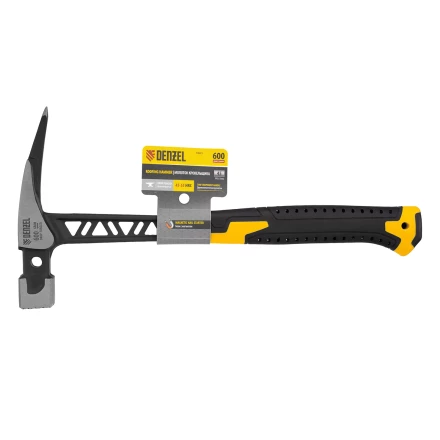 Молоток кровельщика 600 г, цельнокованый, боек с магнитом, двухкомп. обрезин. рук-ка Denzel 10623 купить в Нягани