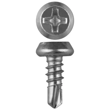 Саморезы ЗУБР &quot;МАСТЕР&quot; со сверлом оцинкованные, для крепления лист. металла до 2 мм, полуцилиндр. головка, 3.8x11мм, 50шт 300156-38-11 купить в Нягани