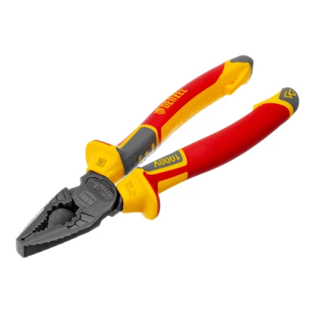 Плоскогубцы комбинированные Denzel 17086, диэлектрические трехкомпонентные рукоятки до 1000 В, 180 мм купить в Нягани