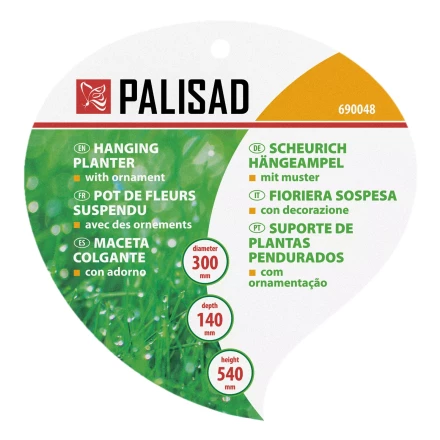 Кашпо подвесное с орнаментом Palisad, с кокосовой корзиной, диаметр 30 см, 690048 купить в Нягани