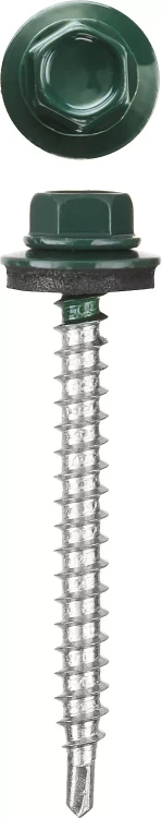 Саморезы СКМ кровельные, RAL 6005 зеленый насыщенный, 19 x 5.5 мм, 2 500 шт, для металлических конструкций, STAYER 30300-55-019-6005 купить в Нягани