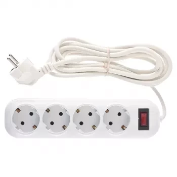 Удлинитель бытовой серия EF, с заземлением и выключателем, 3м, 4 розетки, 10A Stern 95776 купить в Нягани