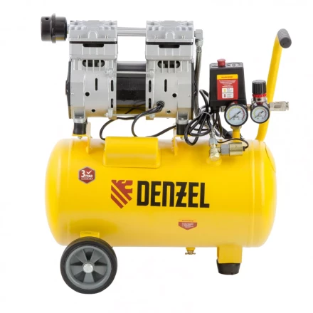 Компрессор безмаслянный Denzel DLS950/24 малошумный 58026 купить в Нягани