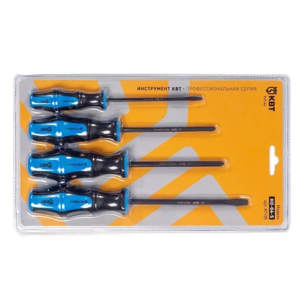 Набор слесарных отверток из стали S2 КВТ НО-04-S, 4 шт. (87105) купить в Нягани