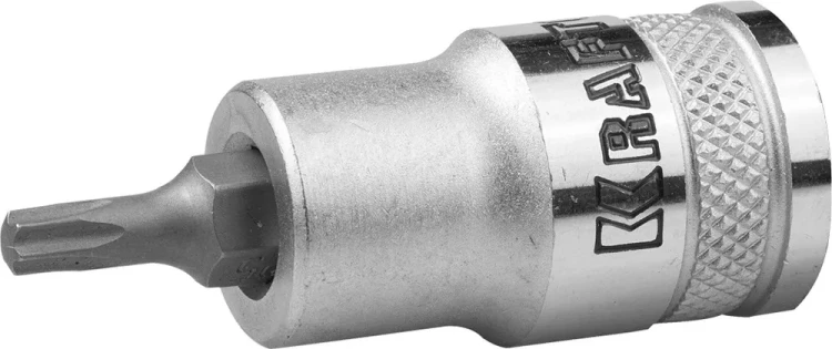 Торцовая бита-головка KRAFTOOL "INDUSTRIE QUALITAT", материал S2, TORX, сатинированная, 1/2", Т25 27905-25_z01 купить в Нягани