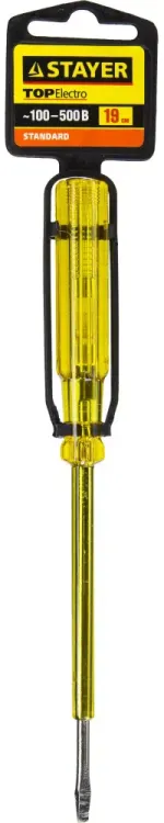 Пробник STAYER "STANDARD" электрический, 100-500В, 190мм, этикетка-флажок 2570-19_z01 купить в Нягани