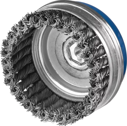 ЗУБР &quot;ПРОФЕССИОНАЛ&quot;. Щетка чашечная усиленная для УШМ, плетеные пучки стальной проволоки 0,8мм, 100ммхМ14 35271-100_z02 купить в Нягани