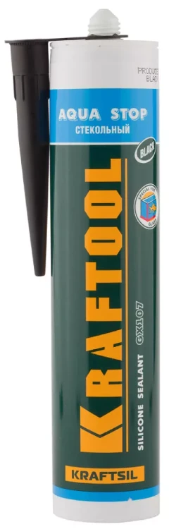 Герметик KRAFTOOL KRAFTSeal GX107 "AQUA STOP" силиконовый стекольный, черный, 300мл 41256-4 купить в Нягани
