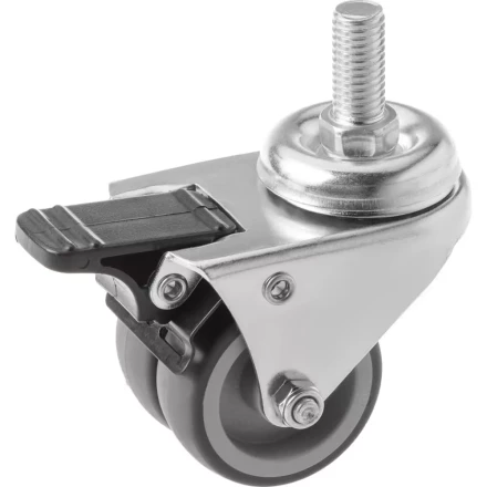 Колесо аппаратное поворотное SCtndb 25 50 мм двойное с болтом и тормозом 1047171 купить в Нягани