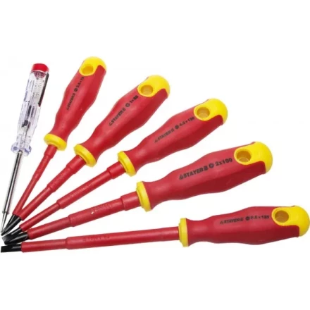 Набор STAYER &quot;PROFI&quot; &quot;ELECTRO&quot;: Отвертки диэлектрические, тестер, 100-250В, Cr-V, 6шт 25145-H6_z01 купить в Нягани