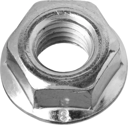 Гайка DIN 6923 с фланцем, M8, 6 шт, кл. пр. 8, оцинкованная, ЗУБР 303636-08 купить в Нягани