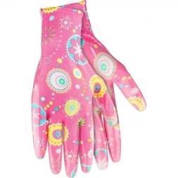 Перчатки садовые из полиэстера с нитриловым обливом, красные, L PALISAD 67747