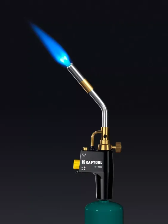 Blue Fire  KF-9000  горелка для МАПП / MAPP газа,  с пъезоподжигом,  на баллон c резьбовым соединением US 1, 2000°C 55510 купить в Нягани