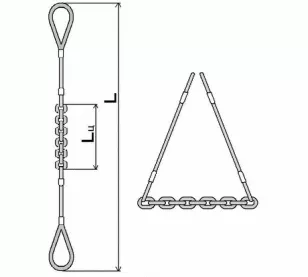 Строп комбинированный 1.25 т L=3 м L цепи=1.2 м заплет купить в Нягани