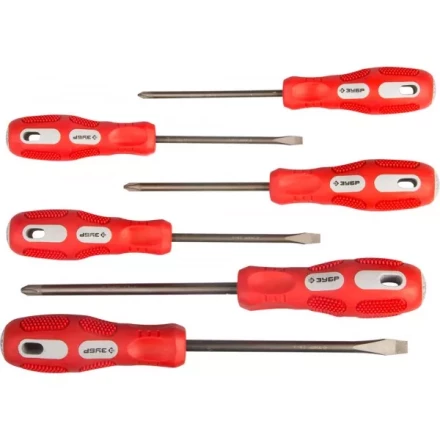 Набор отверток ЗУБР &quot;МАСТЕР&quot;, хром-ванадиевая сталь, эргономичная трехкомпонентная рукоятка, 6шт 25235-H6 купить в Нягани