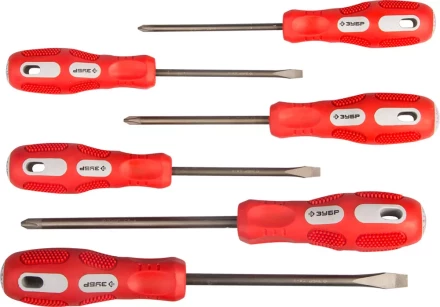 Набор отверток ЗУБР &quot;МАСТЕР&quot;, хром-ванадиевая сталь, эргономичная трехкомпонентная рукоятка, 6шт 25235-H6 купить в Нягани