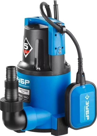 Насос ЗУБР &quot;ПРОФЕССИОНАЛ&quot; Т3 погружной дренажный для чистой воды (d пропускаемых частиц до 5мм), 400Вт, пропускная способность 140л/мин, напор 8,0м НПЧ-Т3-400 купить в Нягани