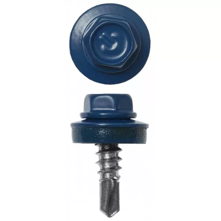 Саморезы ЗУБР &quot;ПРОФЕССИОНАЛ&quot; окраш., RAL 5005 синий насыщен., для крепл. кров. матер. к металл. констр., 5.5x25мм, 1800шт 4-300310-55-025-5005 купить в Нягани