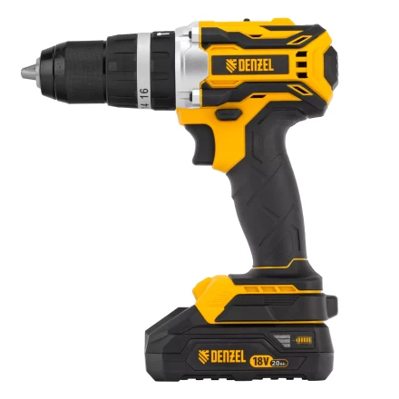 Дрель-шуруповерт аккумуляторная ударная бесщет Denzel CIDB-18-02, Li-Ion, 18 В 26145 купить в Нягани