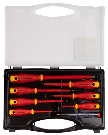 Набор STAYER &quot;PROFI&quot; &quot;ELECTRO&quot;: Отвертки диэлектрические, тестер, 100-250В, Cr-V, 8шт 25145-H8_z01 купить в Нягани