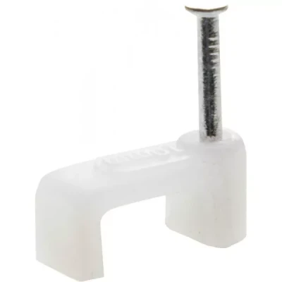Скоба-держатель для плоского кабеля, с оцинкованным гвоздем, 4 мм, 100 шт, STAYER Master 4511-04 4511-04